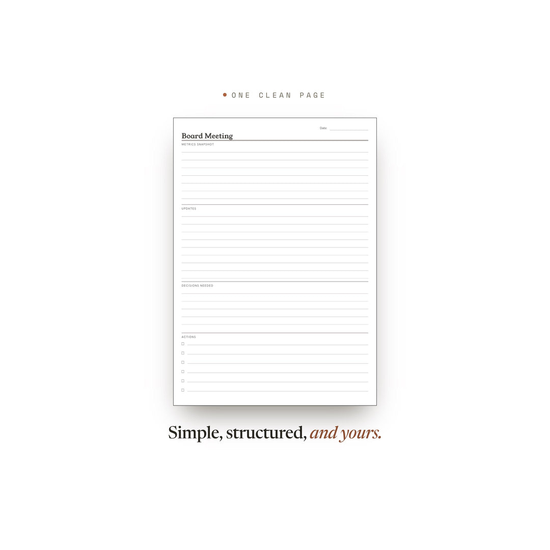 Board Meeting printable planner insert — preview image 2 of 20