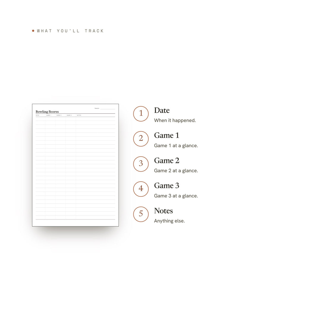 Bowling Scores Planner Insert | Workout Tracker | GoodNotes iPad PDF | Digital Download