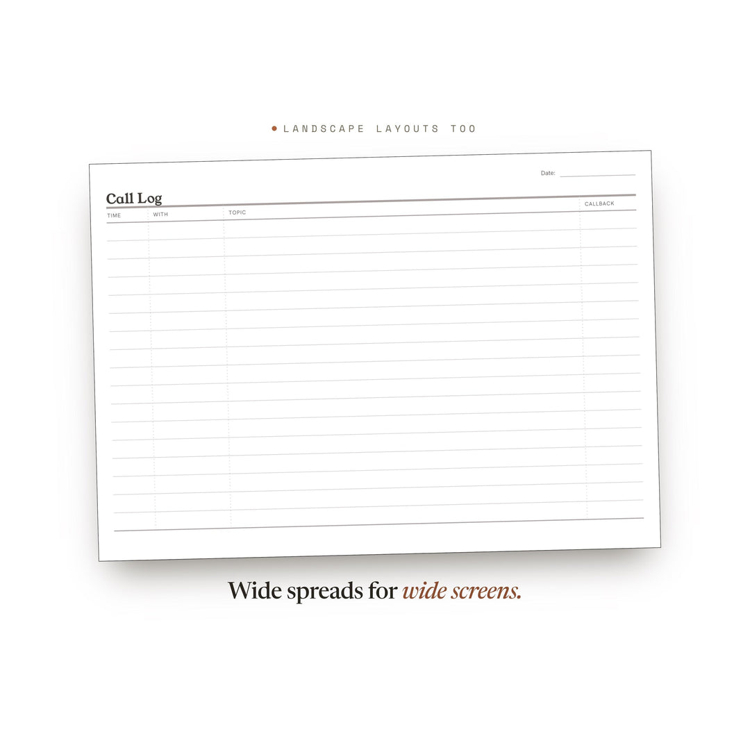 Call Log Planner Insert | Contact Log | GoodNotes iPad PDF | Digital Download