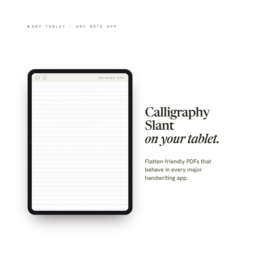 Calligraphy Slant Planner Insert | Lined Paper | GoodNotes iPad PDF | Digital Download