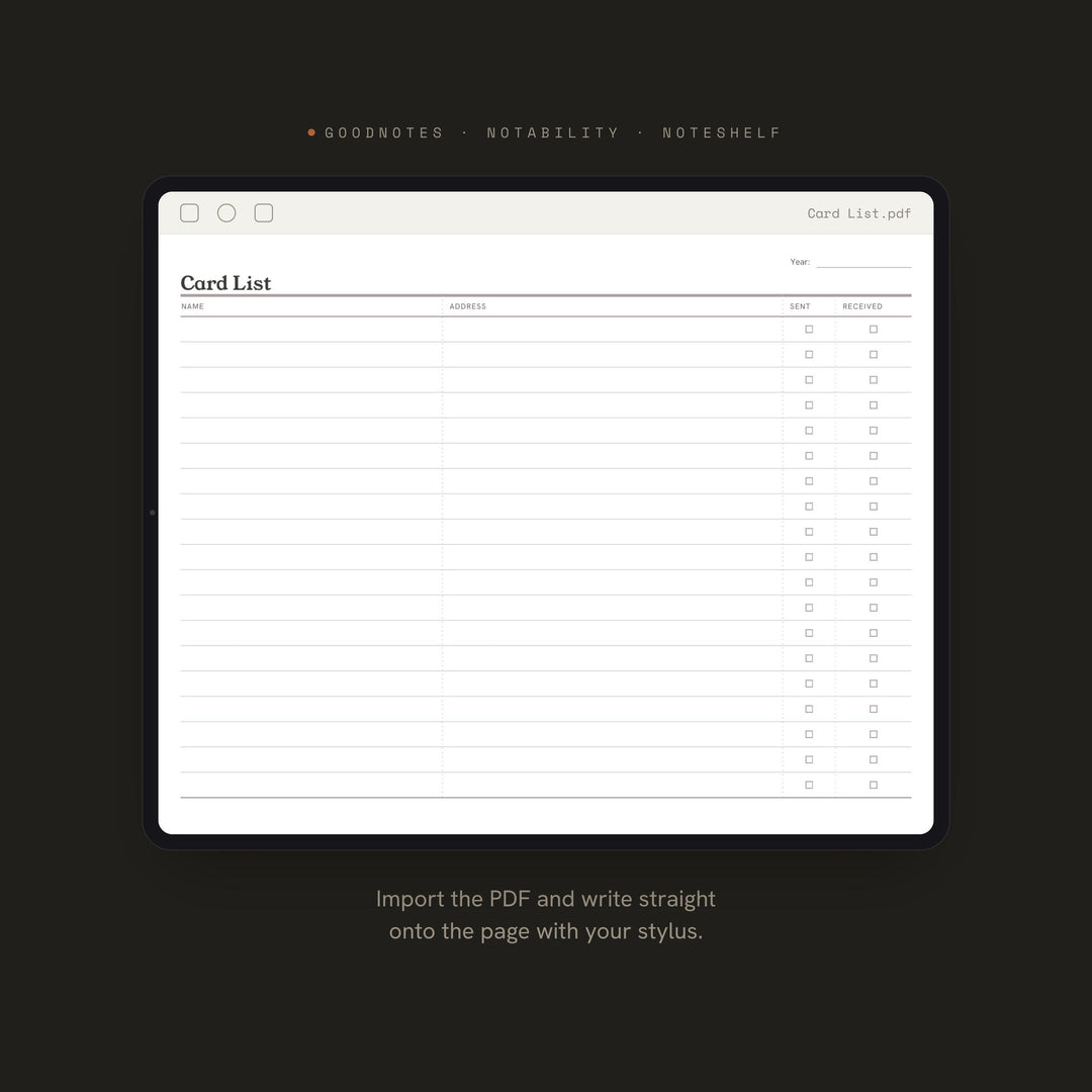 Card List printable planner insert — preview image 5 of 20