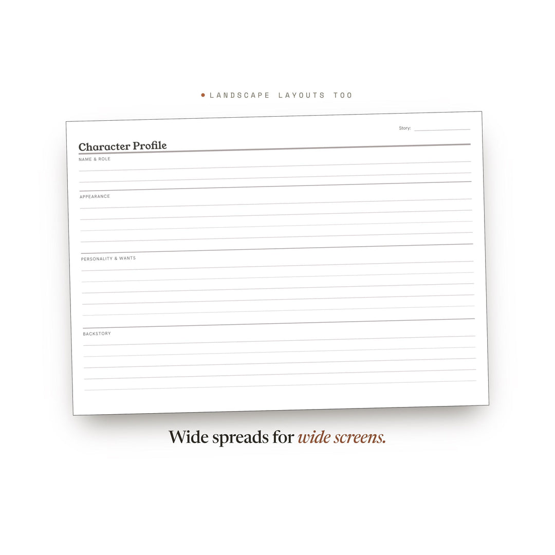 Character Profile Planner Insert | Reading Log | GoodNotes iPad PDF | Digital Download