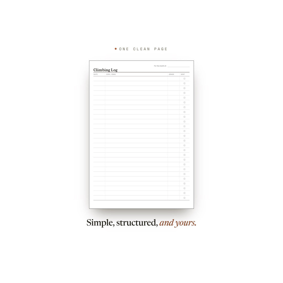 Climbing Log Planner Insert | Workout Tracker | GoodNotes iPad PDF | Digital Download