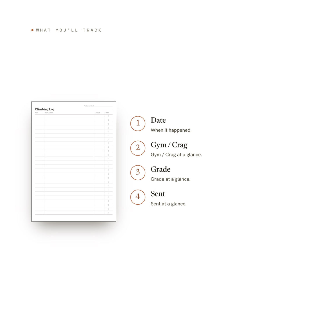 Climbing Log Planner Insert | Workout Tracker | GoodNotes iPad PDF | Digital Download