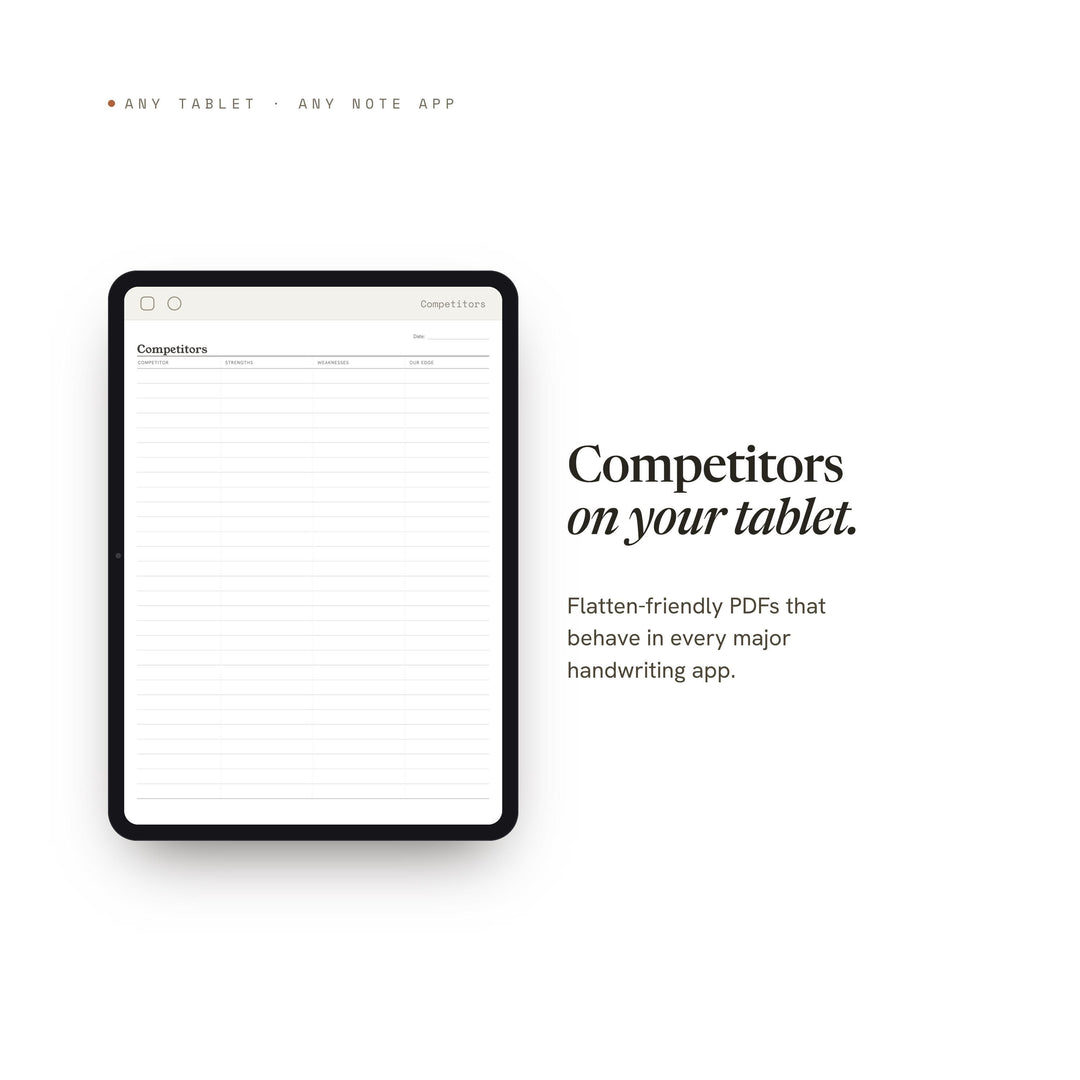 Competitors printable planner insert — preview image 6 of 20