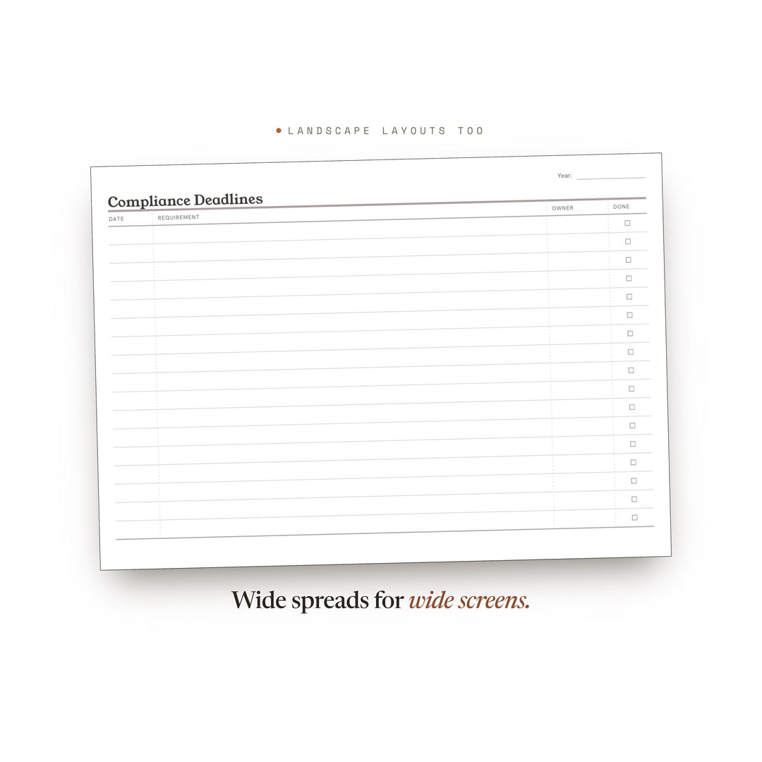 Compliance Deadlines printable planner insert — preview image 15 of 20