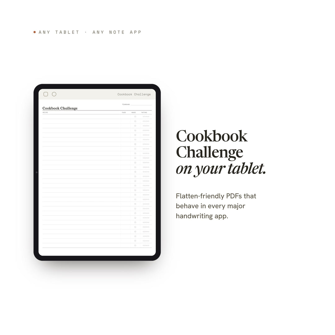 Cookbook Challenge printable planner insert — preview image 6 of 20