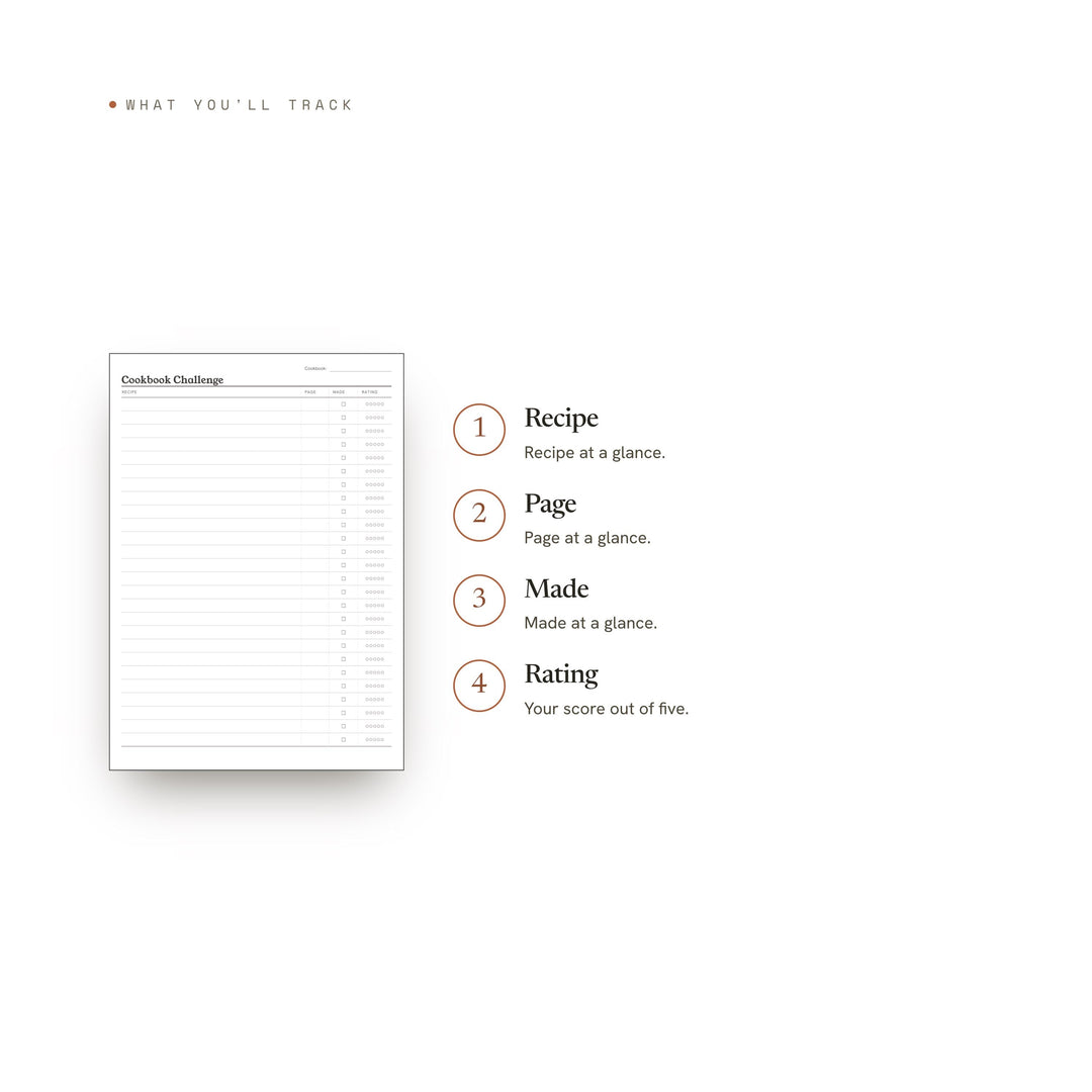 Cookbook Challenge printable planner insert — preview image 8 of 20