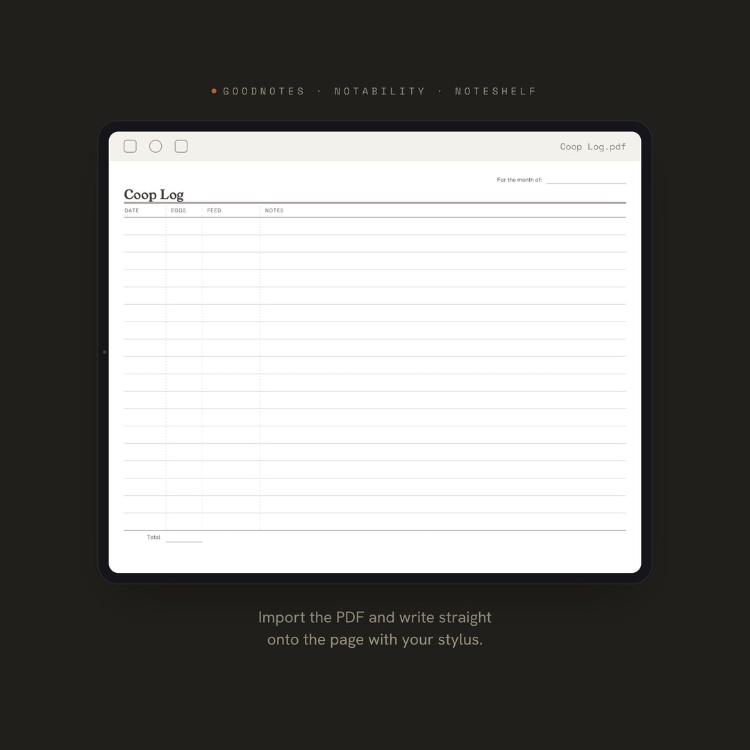 Coop Log printable planner insert — preview image 5 of 20