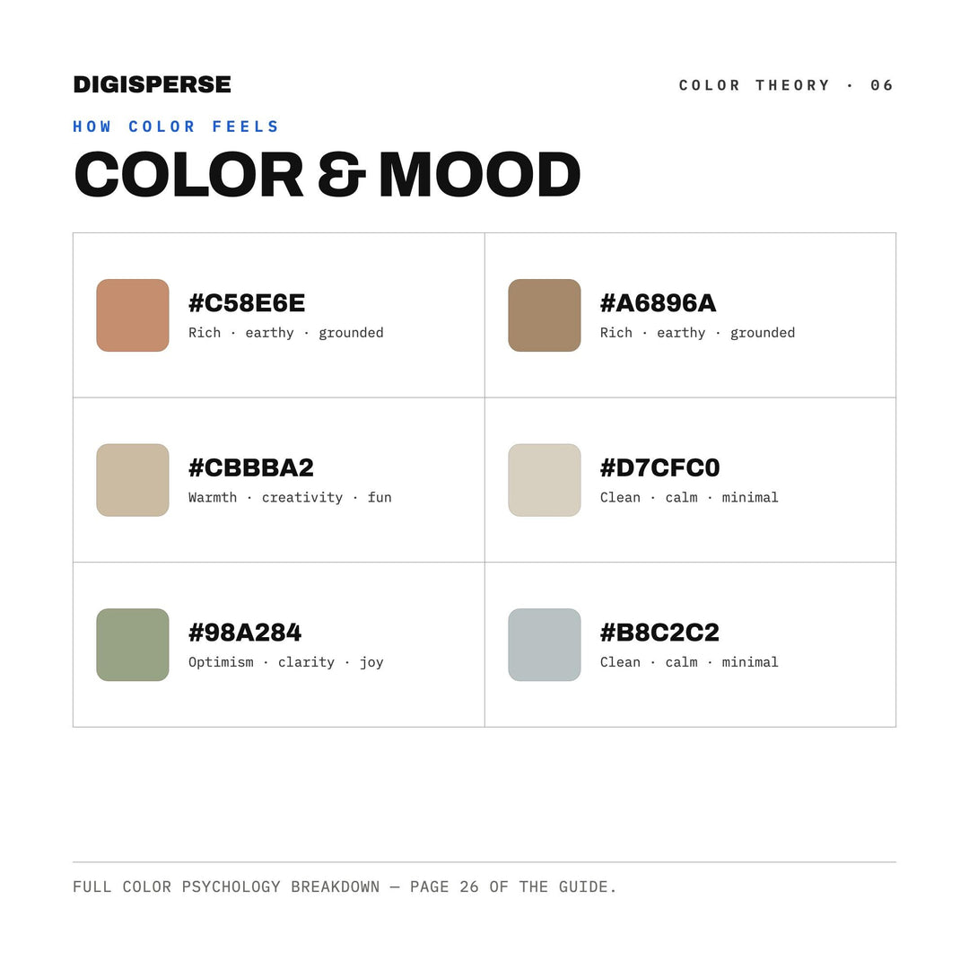 Neutral Montessori Color Palette | 30 Procreate Swatches, HEX, RGB, CMYK (Digital Download)