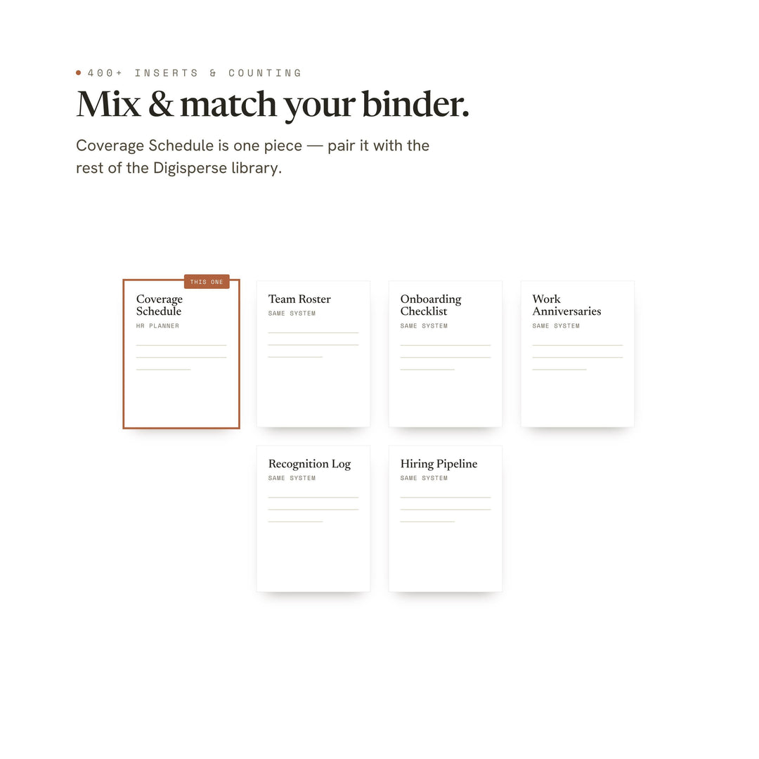 Coverage Schedule printable planner insert — preview image 12 of 20
