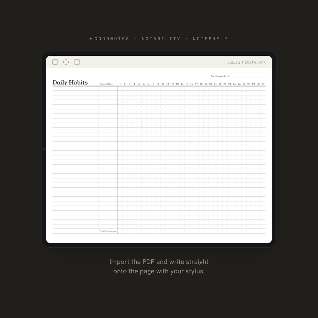Daily Habits printable planner insert — preview image 5 of 20
