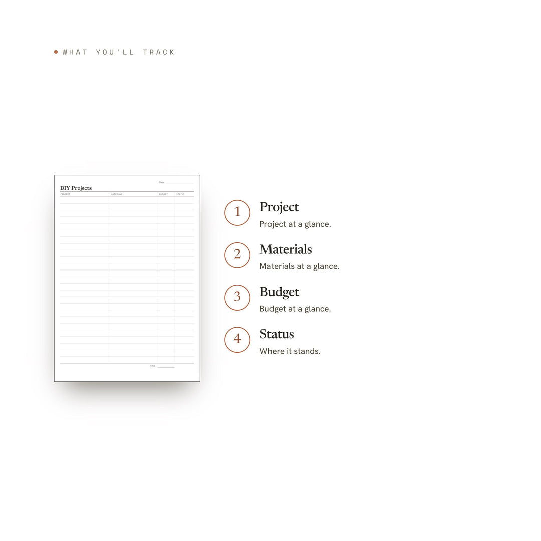 Diy Projects printable planner insert — preview image 8 of 20
