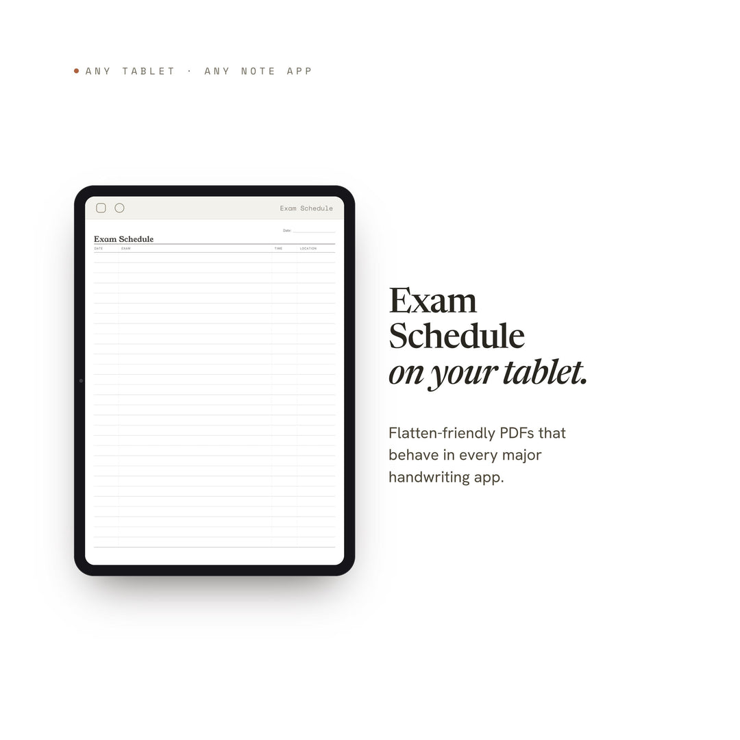 Exam Schedule printable planner insert — preview image 6 of 20