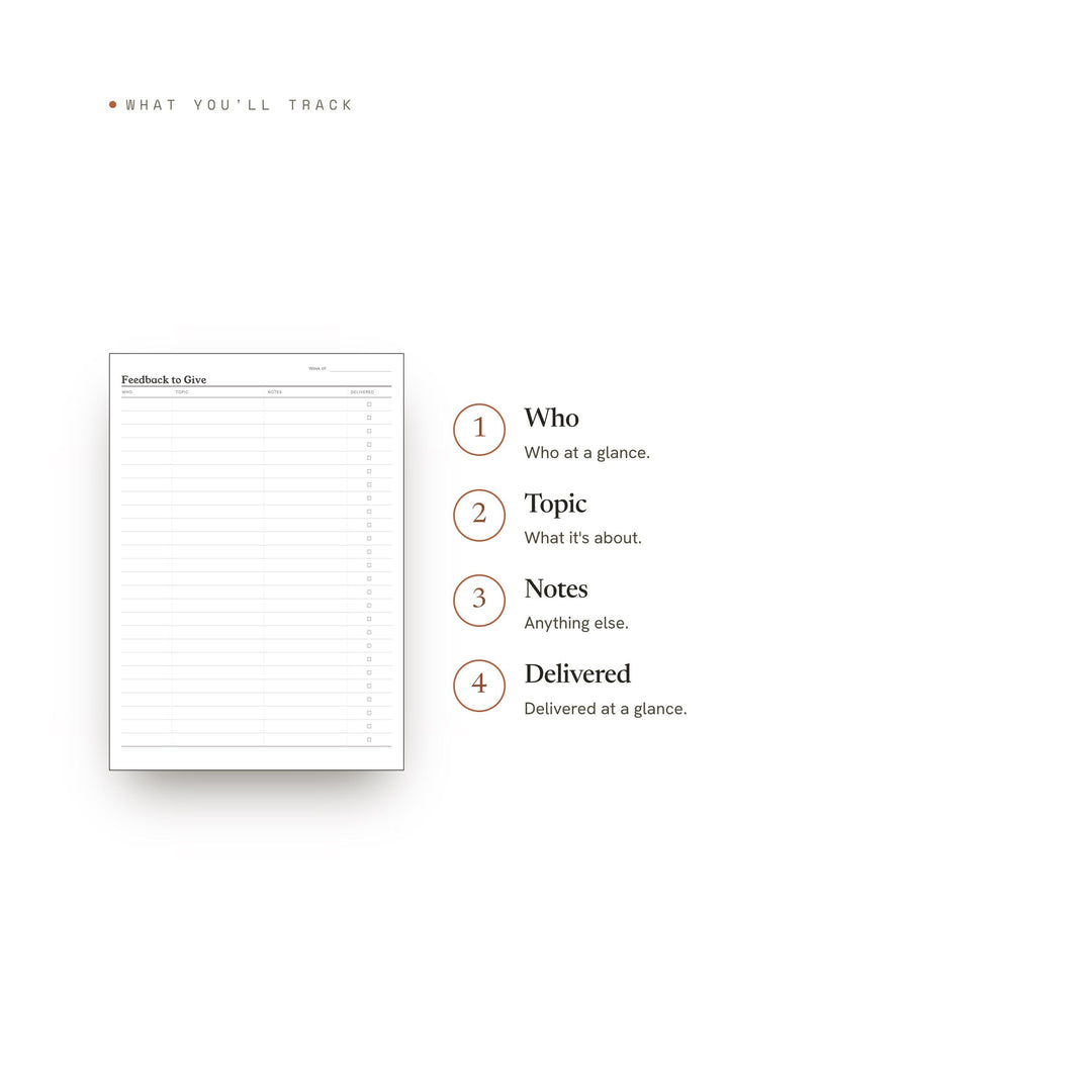 Feedback To Give printable planner insert — preview image 8 of 20