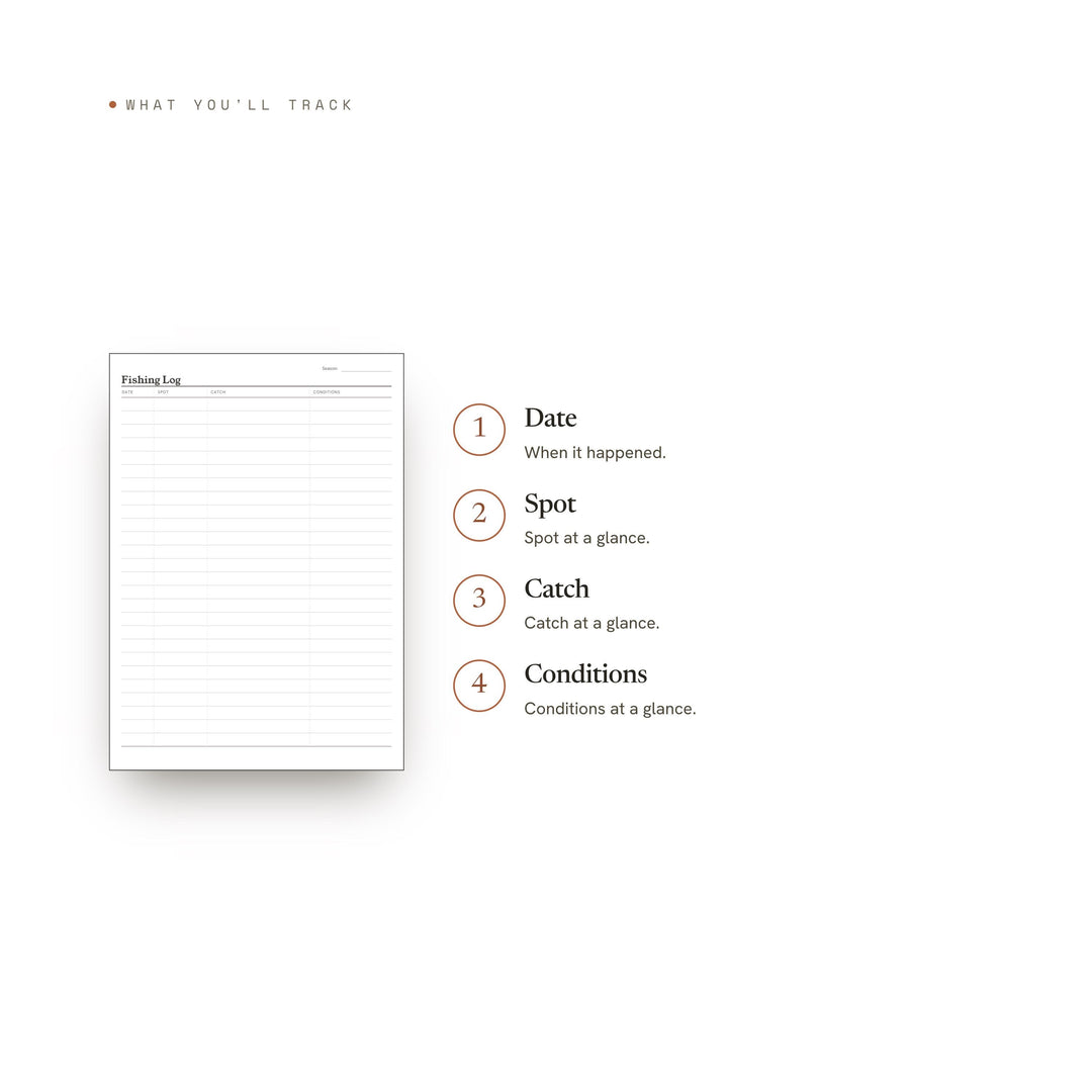 Fishing Log Planner Insert | Outdoor Log | GoodNotes iPad PDF | Digital Download