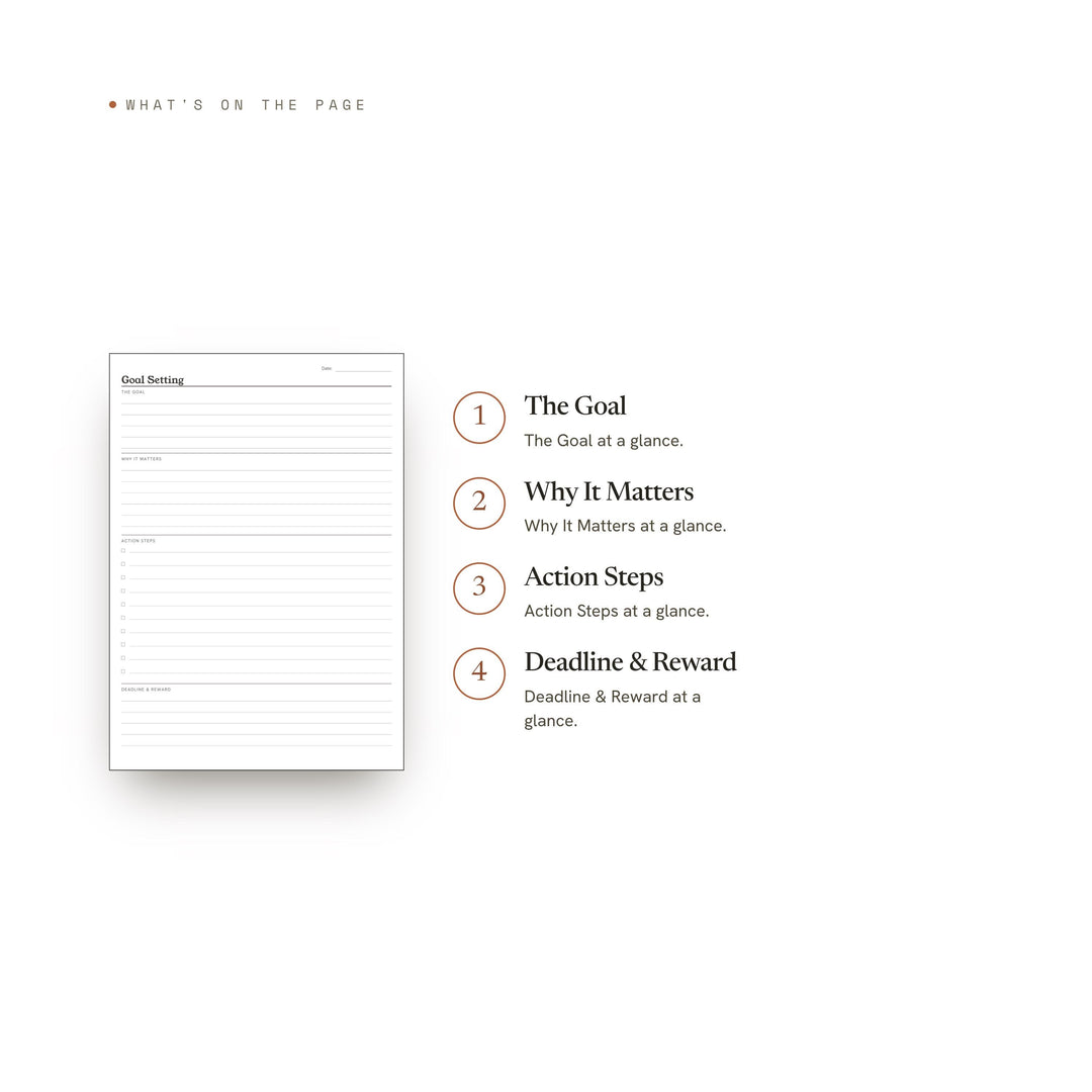 Goal Tracker printable planner insert — preview image 8 of 20