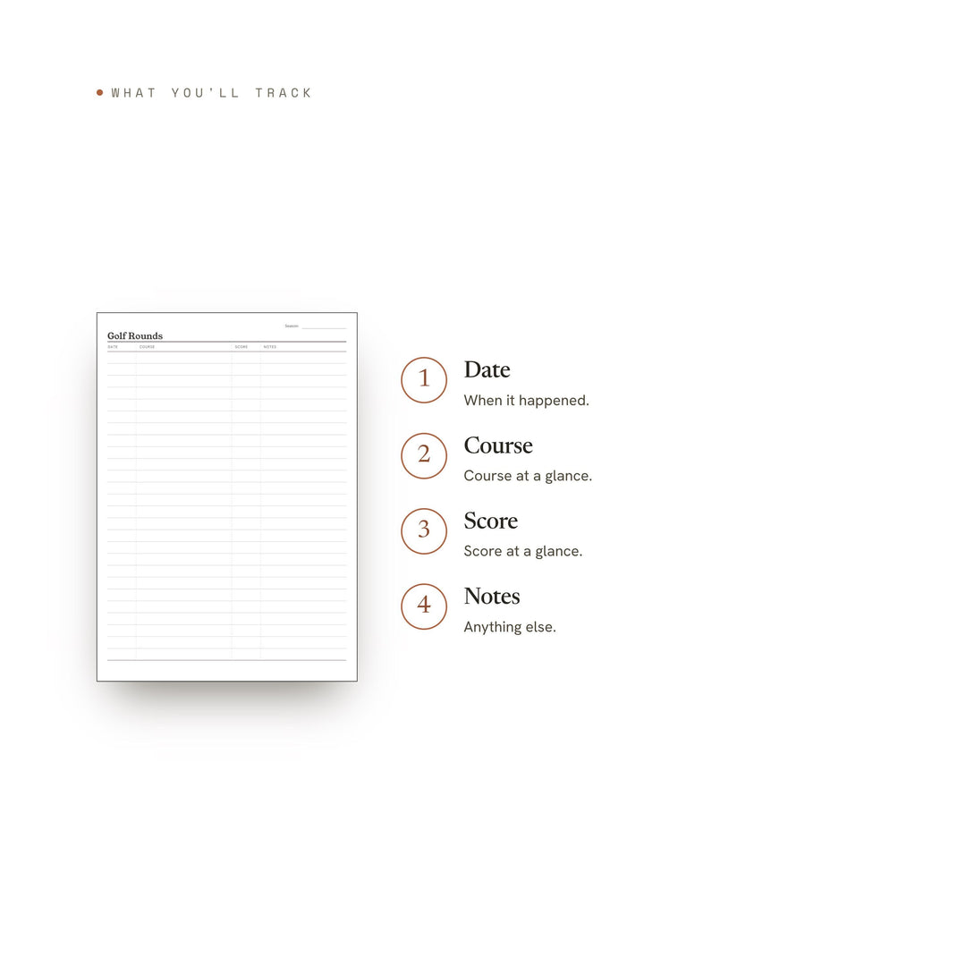 Golf Rounds Planner Insert | Workout Tracker | GoodNotes iPad PDF | Digital Download