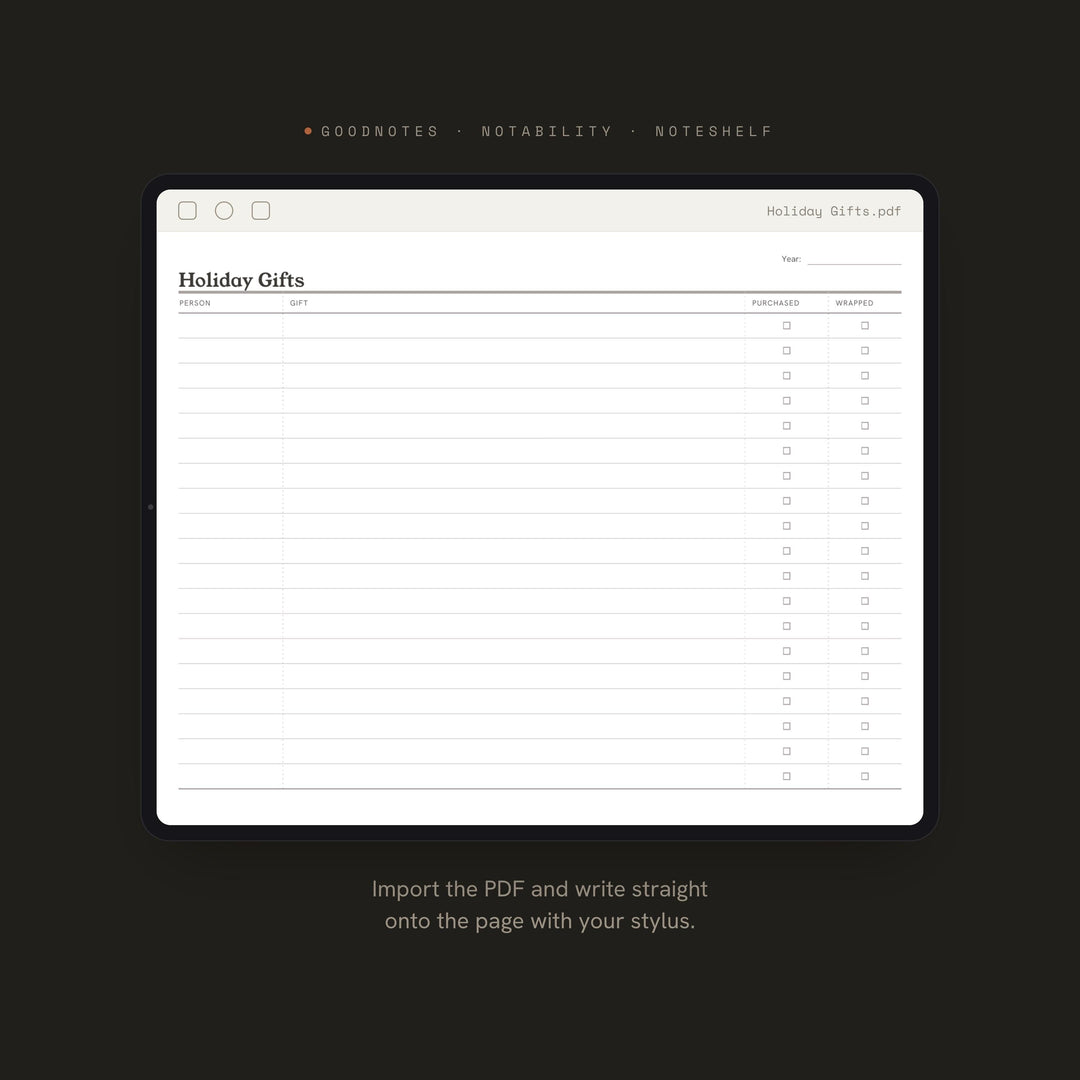 Holiday Gifts printable planner insert — preview image 5 of 20