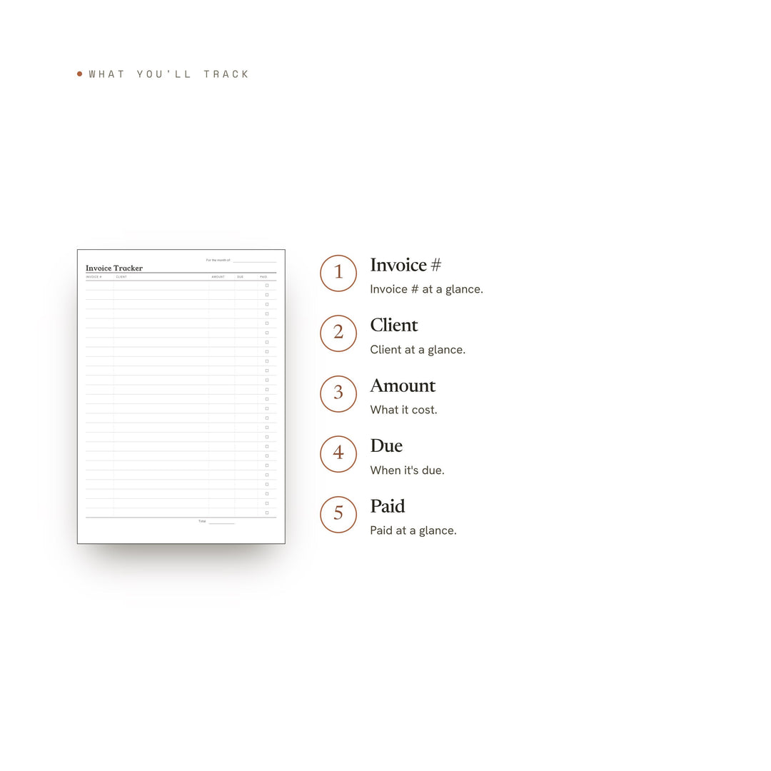 Invoice Tracker printable planner insert — preview image 8 of 20