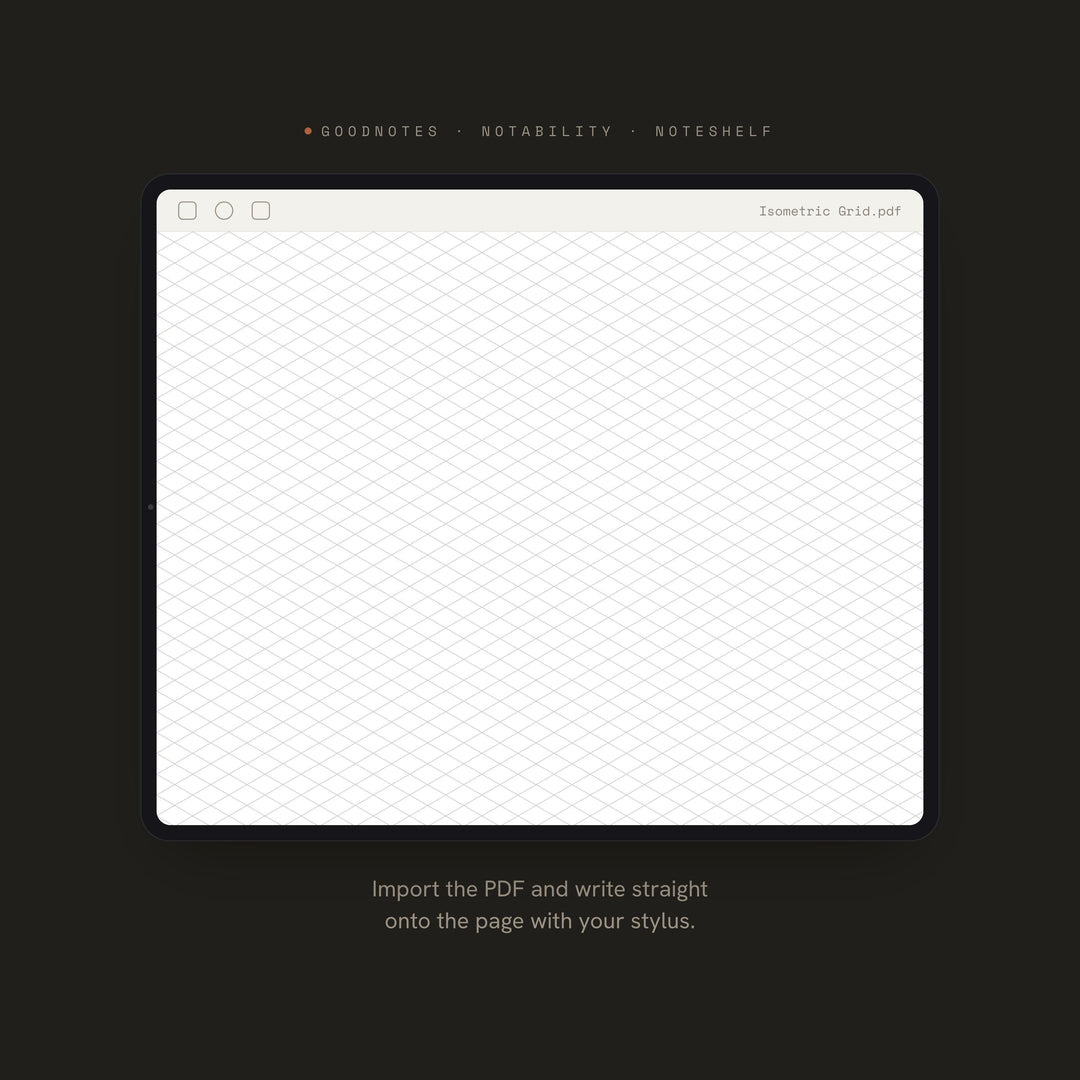 Isometric Grid Planner Insert | Dot Grid Paper | GoodNotes iPad PDF | Digital Download