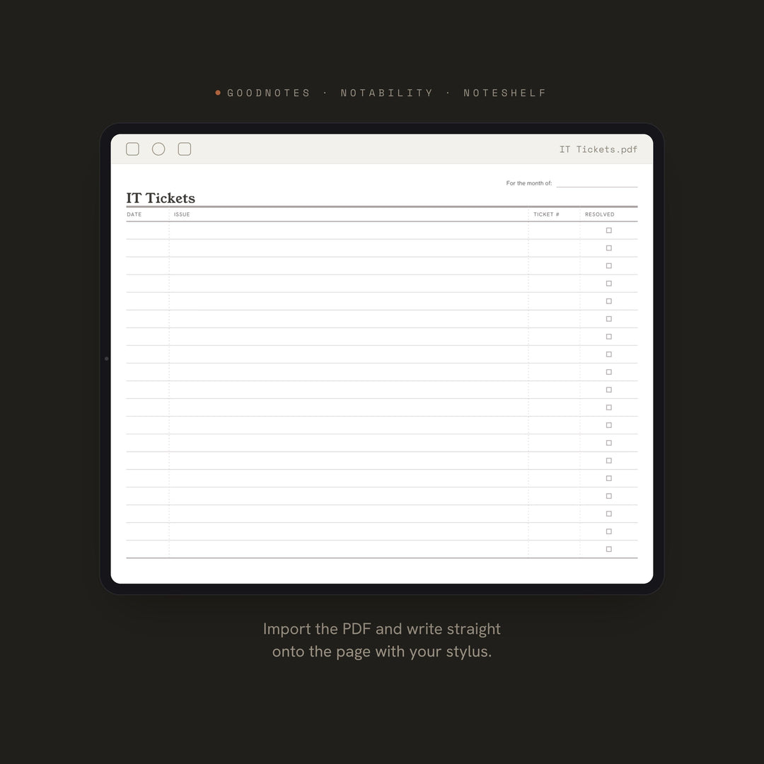 It Tickets printable planner insert — preview image 5 of 20