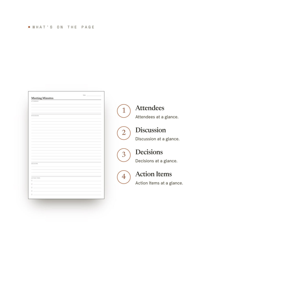 Meeting Minutes Planner Insert | Meeting Notes | GoodNotes iPad PDF | Digital Download