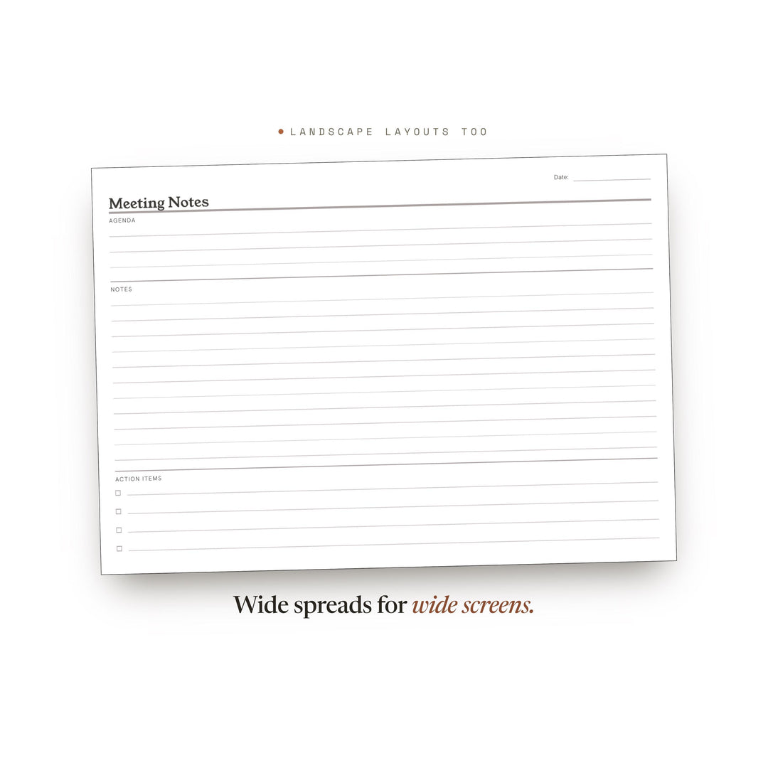 Meeting Notes Planner Insert | Study Planner | GoodNotes iPad PDF | Digital Download