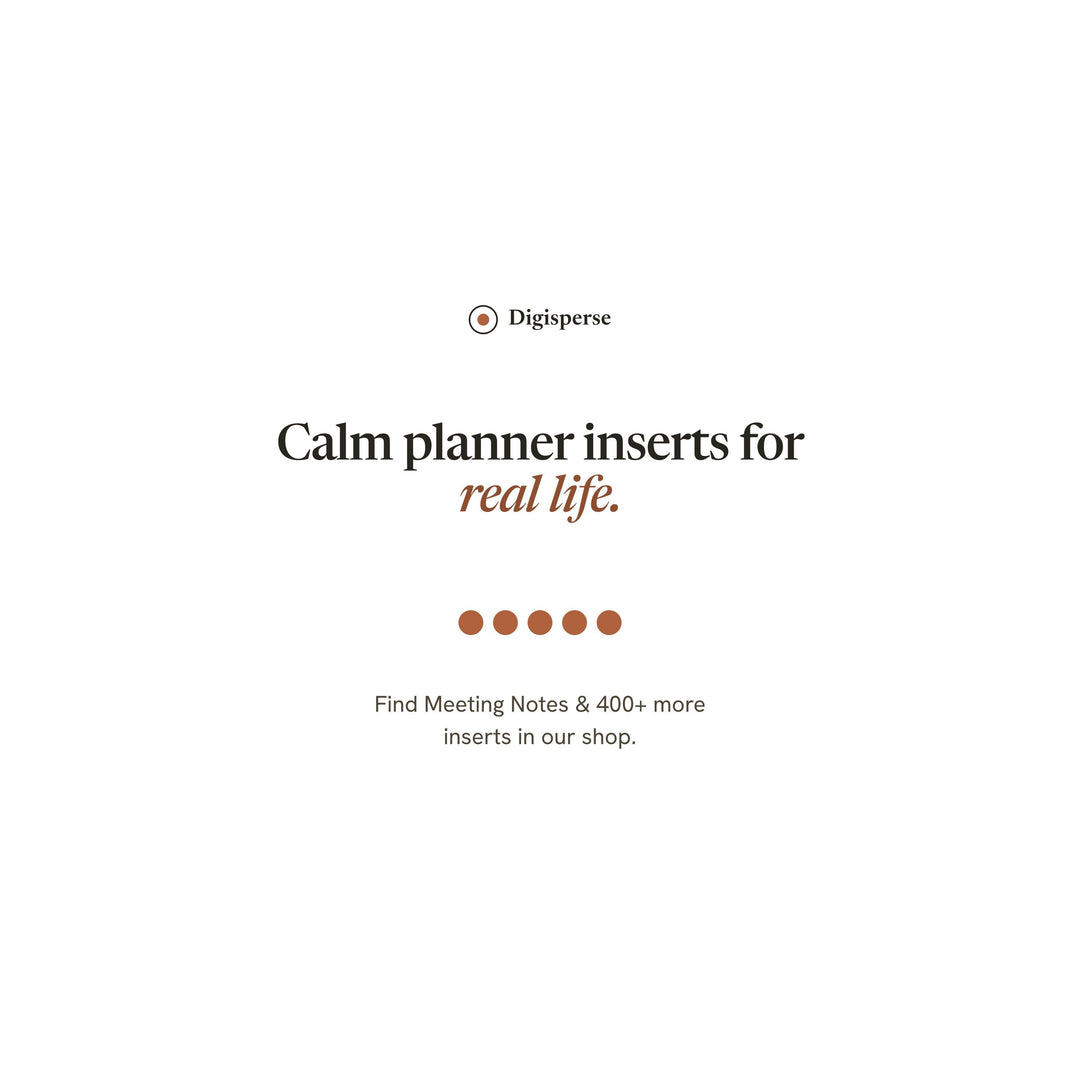 Meeting Notes Planner Insert | Study Planner | GoodNotes iPad PDF | Digital Download