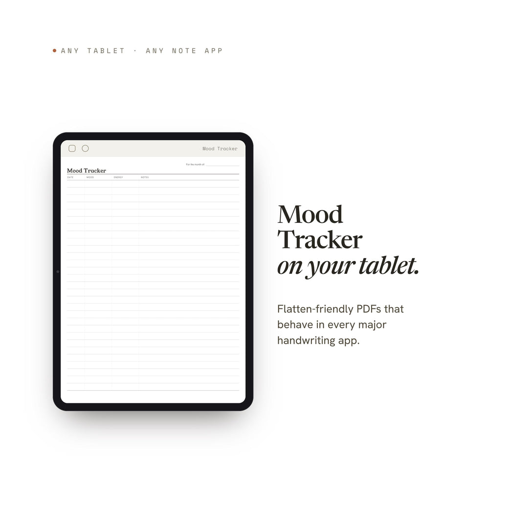 Mood Tracker Planner Insert | Wellness Tracker | GoodNotes iPad PDF | Digital Download