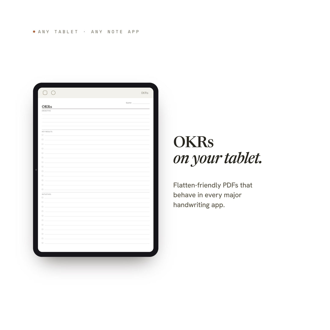 OKRs Planner Insert | Strategy Planner | GoodNotes iPad PDF | Digital Download