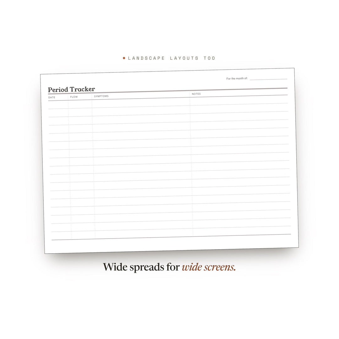 Period Tracker Planner Insert | Wellness Tracker | GoodNotes iPad PDF | Digital Download