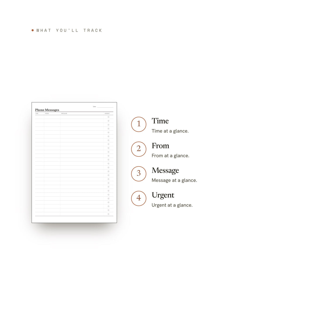 Phone Messages Planner Insert | Contact Log | GoodNotes iPad PDF | Digital Download