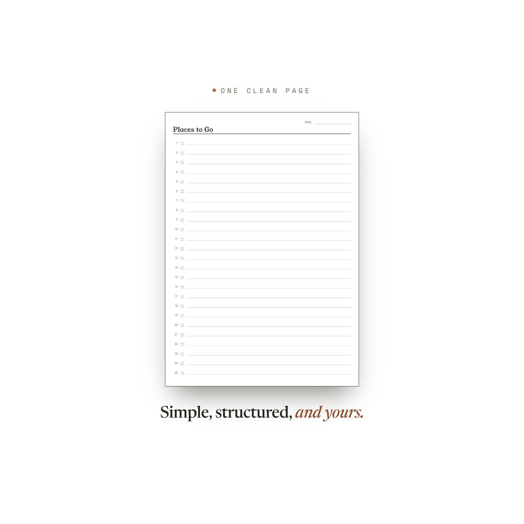 Places to Go Planner Insert | Travel Planner | GoodNotes iPad PDF | Digital Download