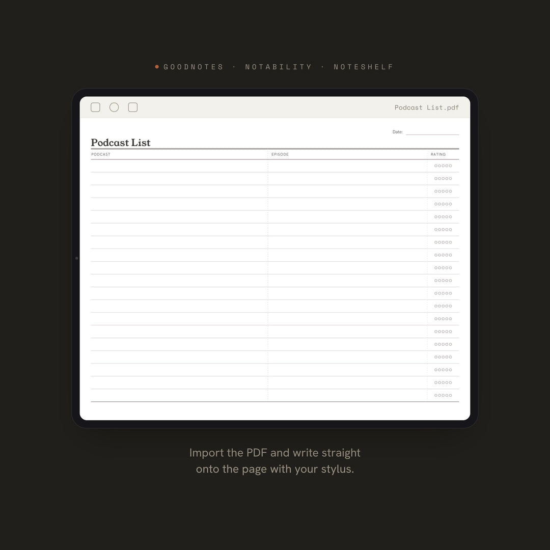 Podcast List printable planner insert — preview image 5 of 20