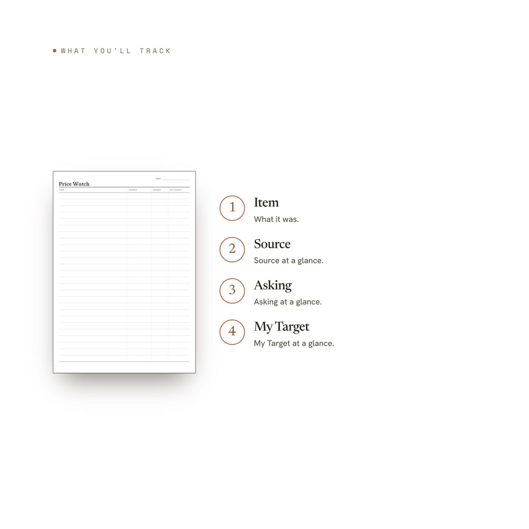 Price Watch printable planner insert — preview image 8 of 20