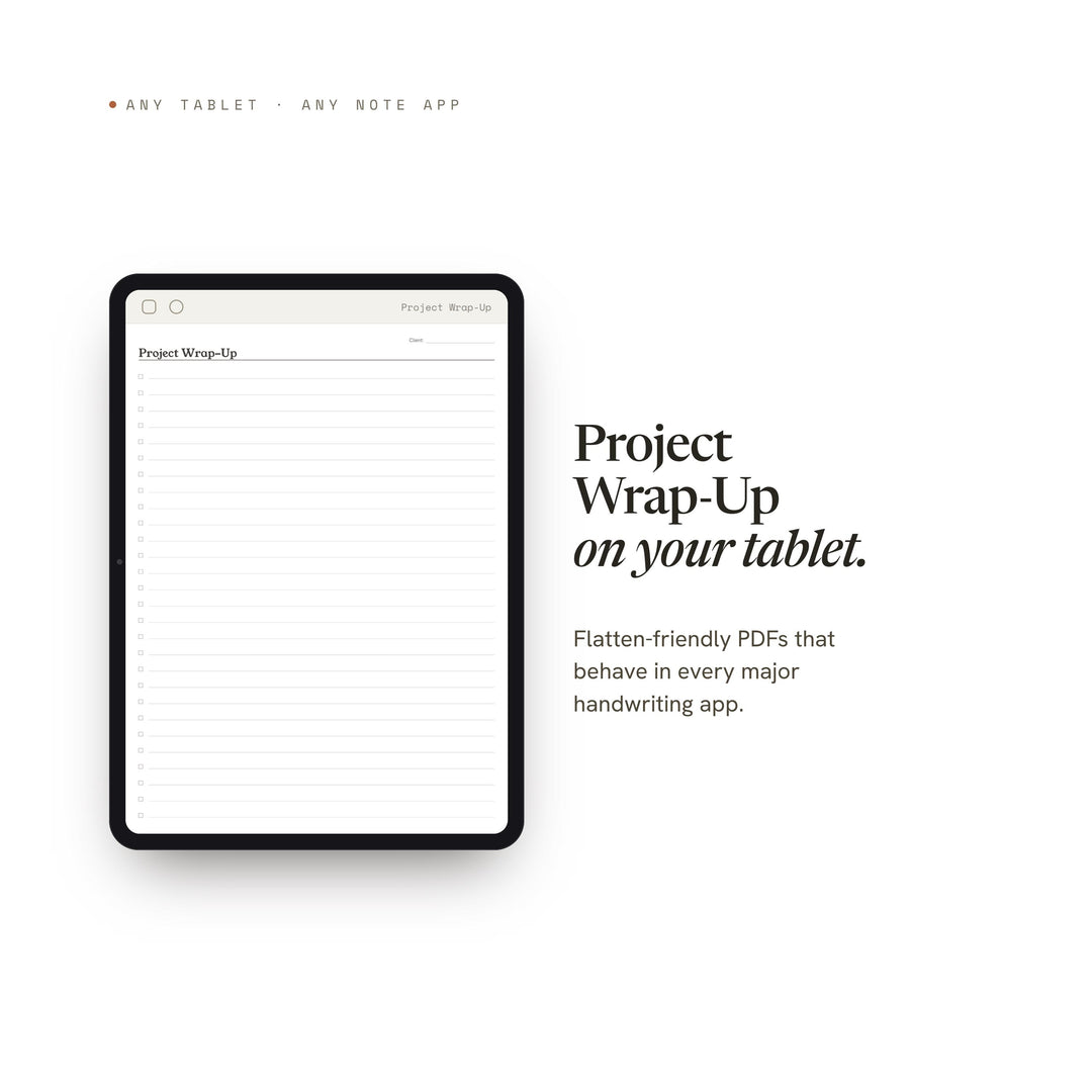 Project Wrap-Up Planner Insert | Freelance Planner | GoodNotes iPad PDF | Digital Download