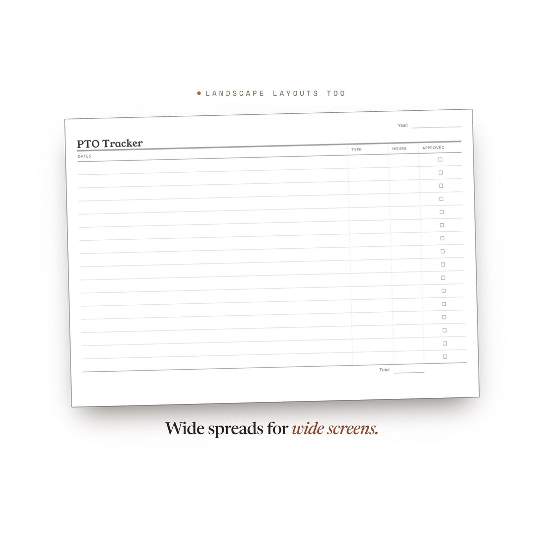PTO Tracker Planner Insert | Expense Tracker | GoodNotes iPad PDF | Digital Download