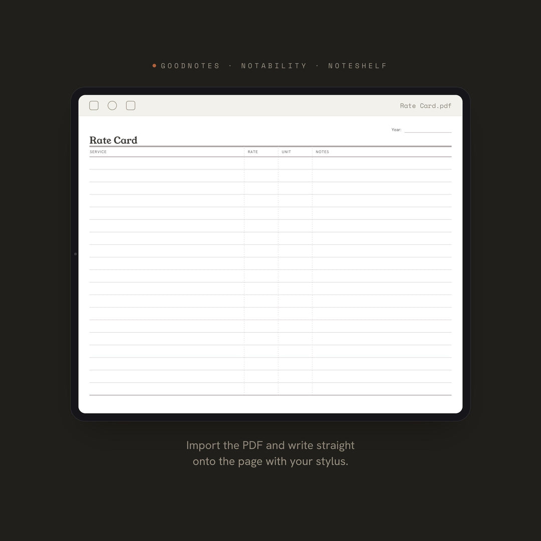 Rate Card printable planner insert — preview image 5 of 20