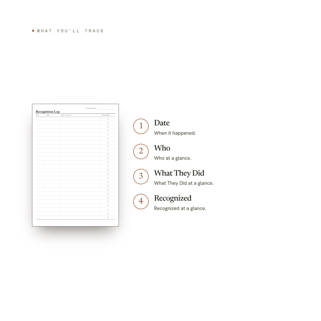 Recognition Log printable planner insert — preview image 8 of 20