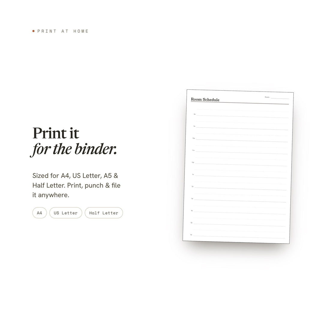 Room Schedule printable planner insert — preview image 7 of 20