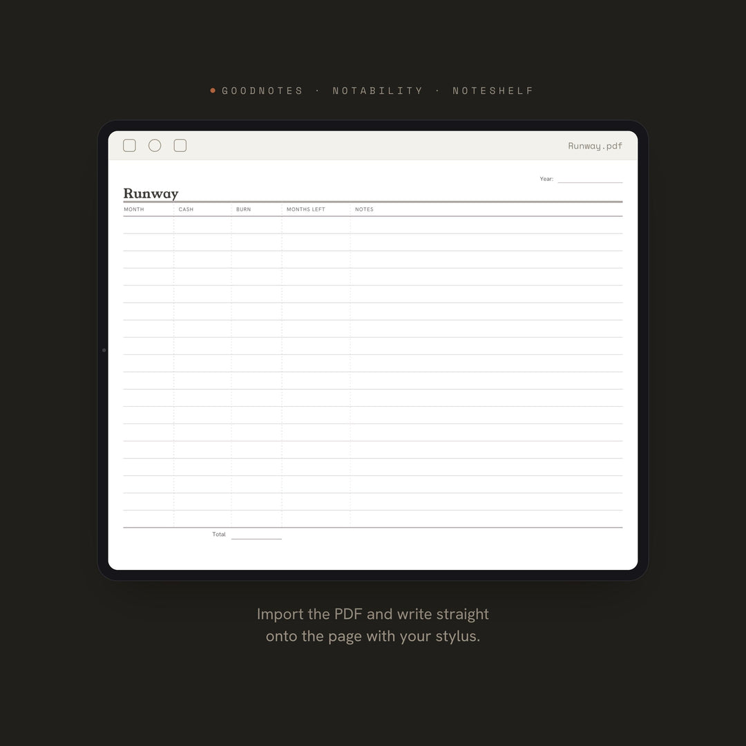 Runway printable planner insert — preview image 5 of 20