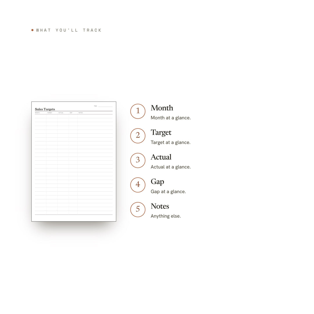 Sales Targets printable planner insert — preview image 8 of 20