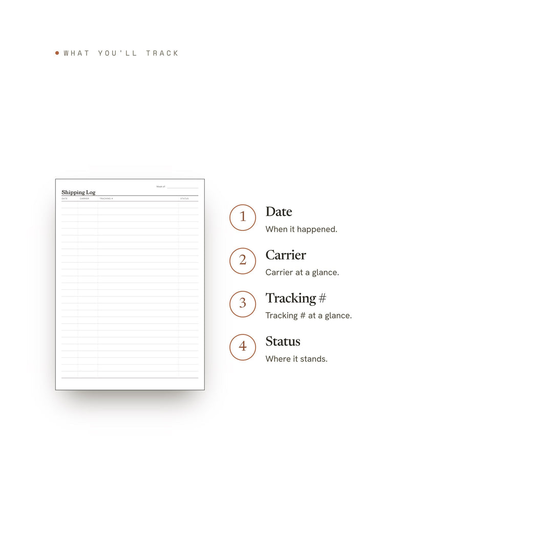 Shipping Log printable planner insert — preview image 8 of 20