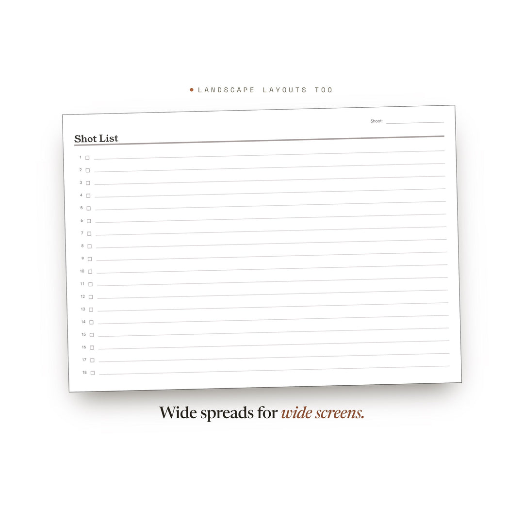Shot List Planner Insert | Project Log | GoodNotes iPad PDF | Digital Download