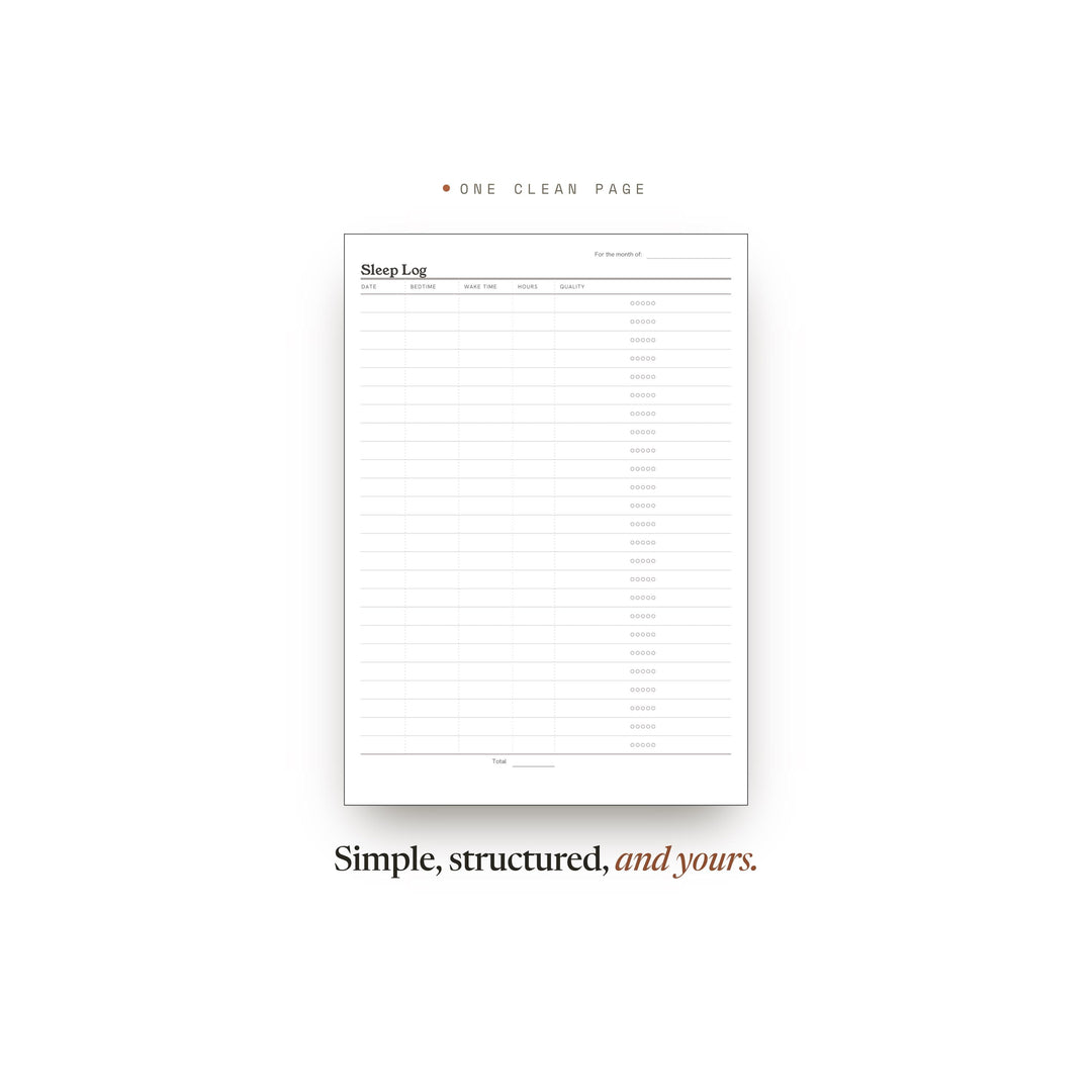Sleep Log printable planner insert — preview image 2 of 20