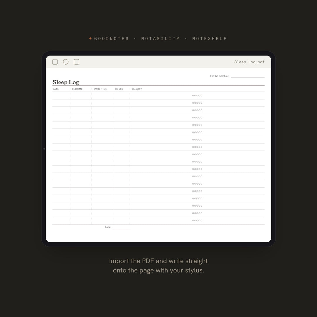Sleep Log printable planner insert — preview image 5 of 20