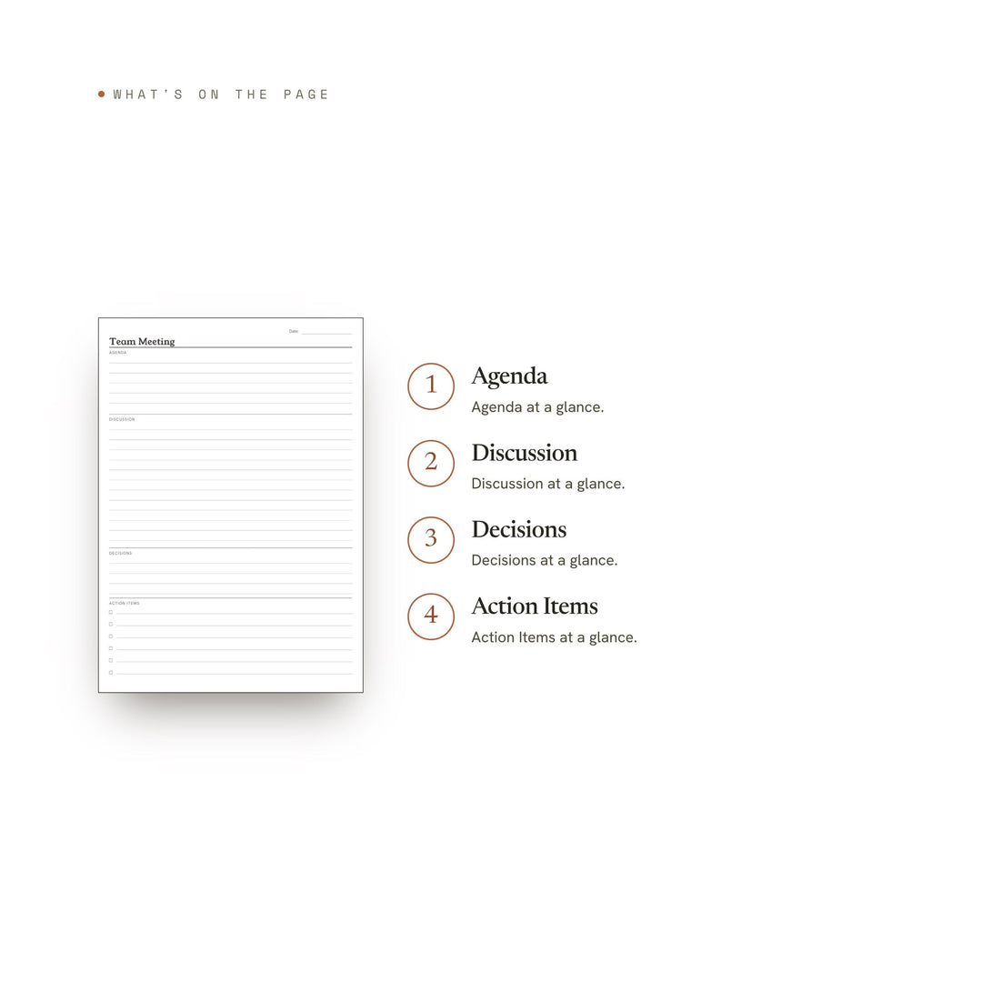 Team Meeting Planner Insert | Meeting Notes | GoodNotes iPad PDF | Digital Download