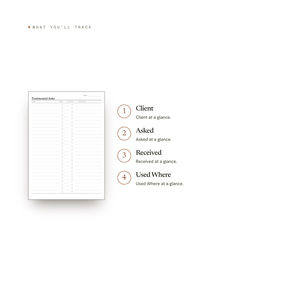 Testimonial Asks printable planner insert — preview image 8 of 20