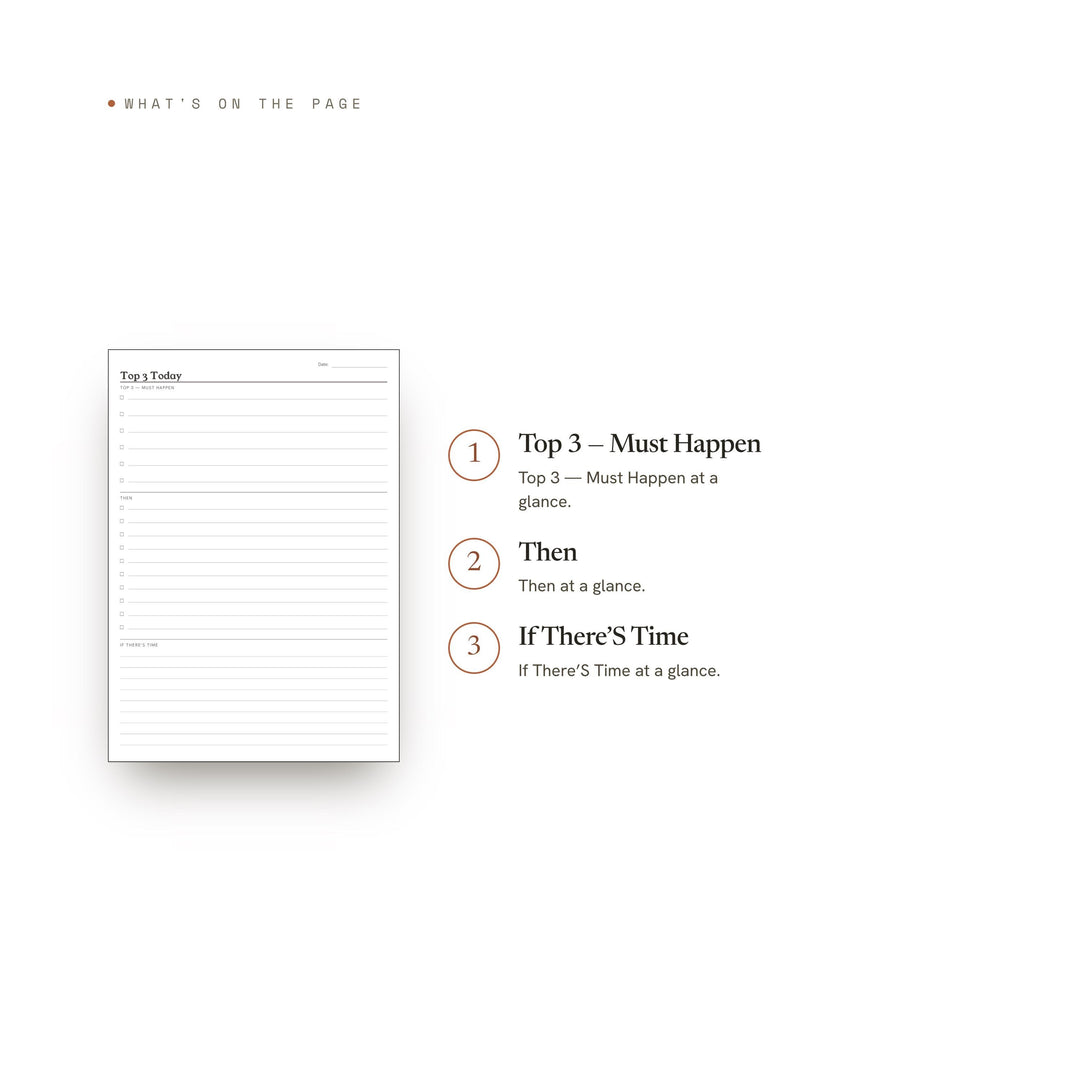 Top 3 Today Planner Insert | Time Blocking Page | GoodNotes iPad PDF | Digital Download